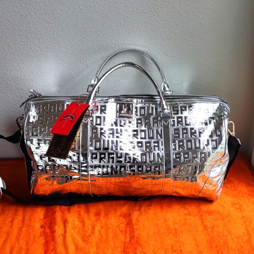 Sprayground Future Titan Metallic Duffle Bag NWT